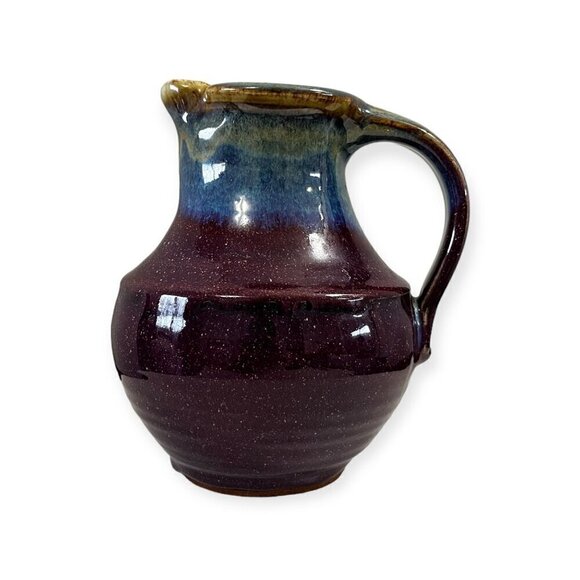 Old Studio Pottery Pitcher Glazed Large Artisan Handmade Wheel Thrown Art - Picture 2 of 11